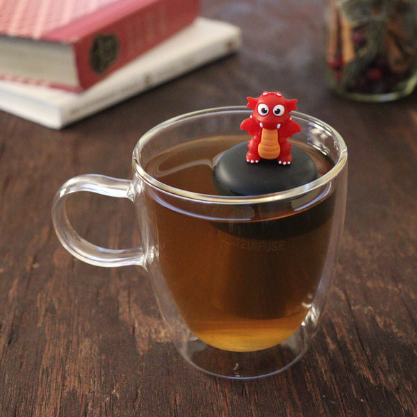 Red Dragon | Floating Tea Infuser | Black Base | Red Topper