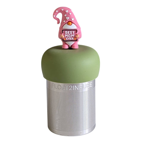 Best Mom Gnome | Floating Tea Infuser | Green Base | Pink