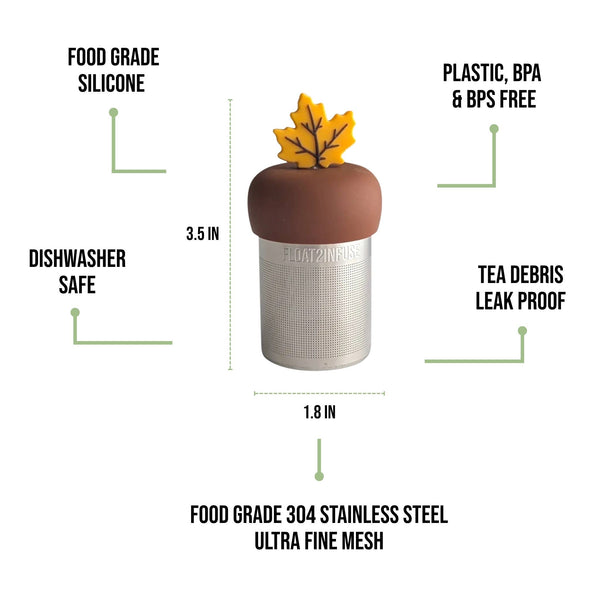 Yellow Maple Leaf | Floating Tea Infuser | Brown Base