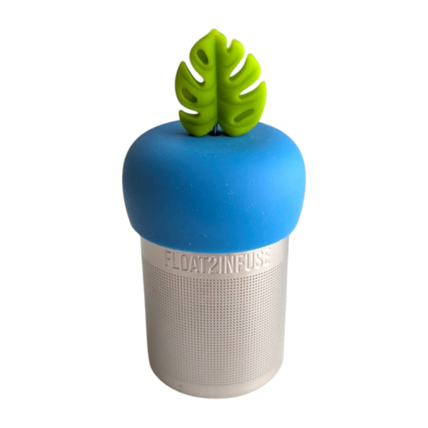 Bright Green Monstera | Floating Tea Infuser | Blue Base