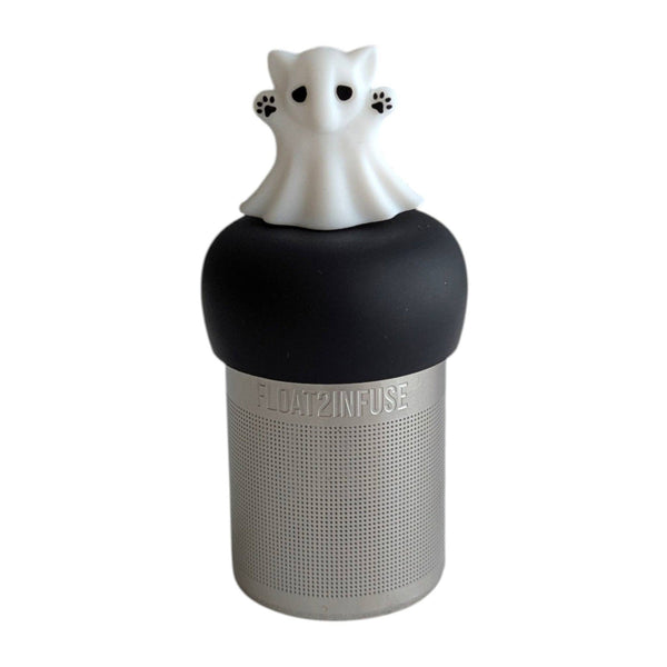 Ghost Cat | Floating Tea Infuser | Black Base | White Ghost