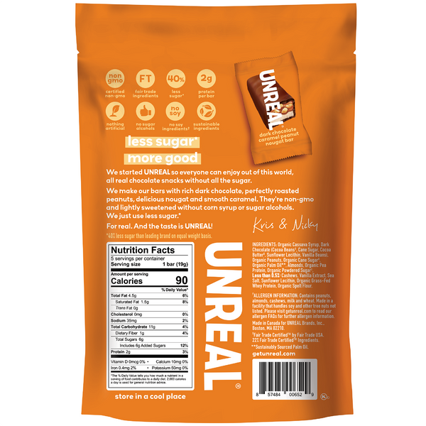 Dark Chocolate Caramel Peanut Nougat Bar - 6 Bag Case