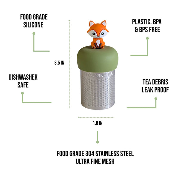 Orange Fox | Floating Tea Steeper | Green Base | White Strip