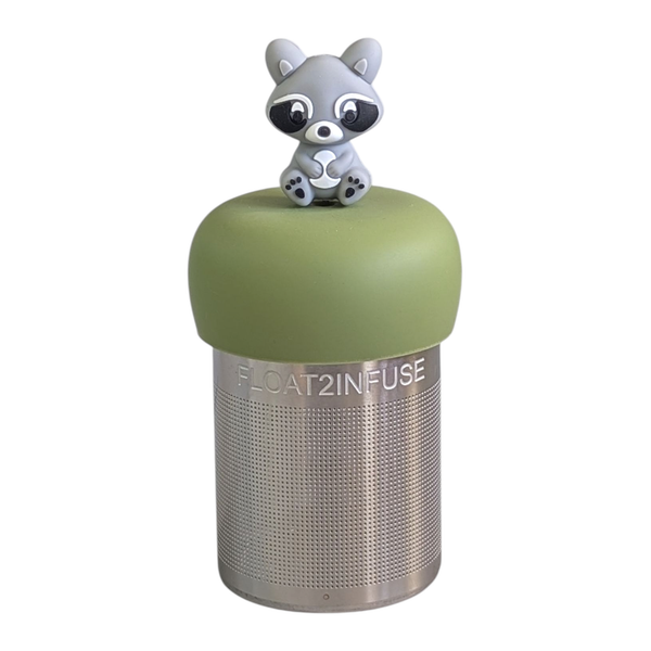 Racoon | Floating Tea Steeper | Green Base | Grey Racoon