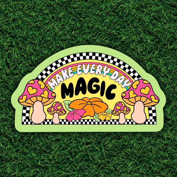 Make Everyday Magic, Checkered Mushroom Sticker