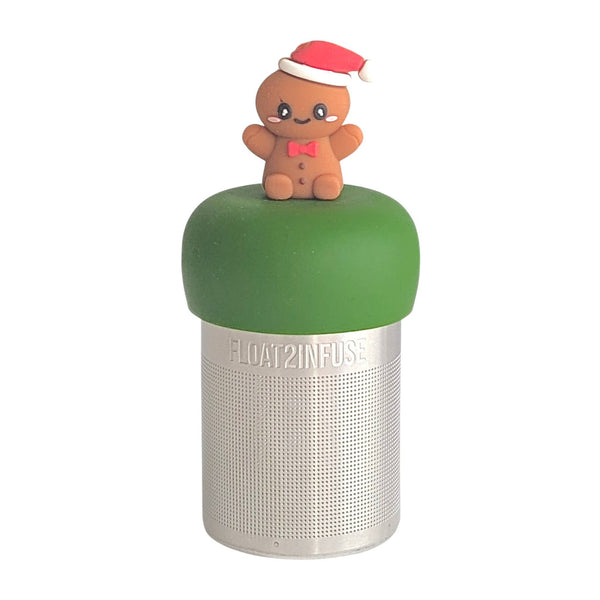 Santa Hat Gingerbreadman | Floating Tea Infuser | Green Base