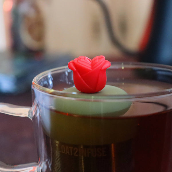 Red Rose Floating Tea Infuser | Loose Leaf Tea | Green Base