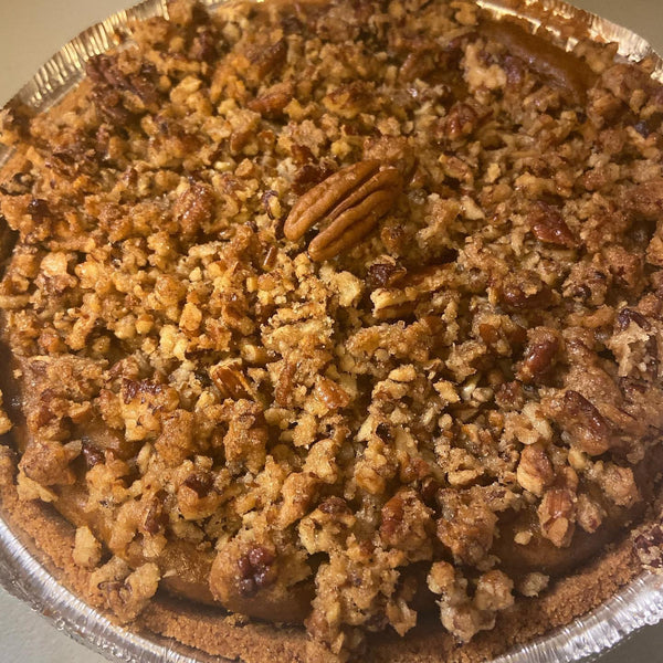 Triple layer Pecan, Pumpkin, cheesecake Pie (Gluten-free: see choices below) (Local pick-up only)